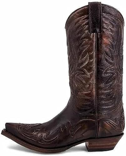 Botas de caballero para hombre, botas de motociclista bordadas, b...