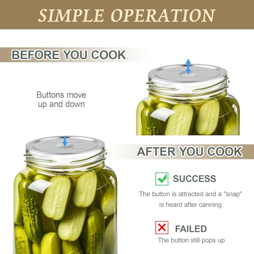 Ocsoho 200 Pcs Canning Lids Regular Mouth,2.76In Regular Mouth Mason Jar Lids,Ball Kerr Jar With Lids With Leak Proof Airtight Seal Rust Proof Split,Regular Mouth Kerr Mason Jars Food Grade,Canning Food Diy thumb #2