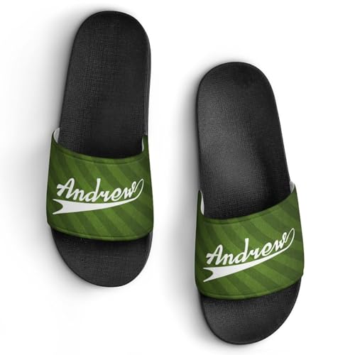 Custom Sports Slides Personalized Slippers - Baseball Sandals Quick Drying Softball Slippers Indoor Outdoor,Gifts for Men Youth Boy (Black,Style 30)