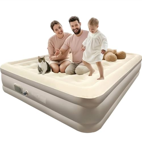 Queen SIize Inflatable Air Bed Mattress with Electric Pump | Portable Double Sleeping Sofa Cum Bed for Home, Travel, Camping, Guests & Patients |...