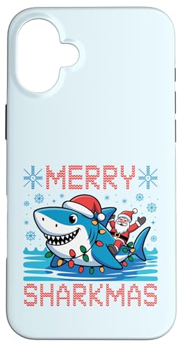 Merry Sharkmas AO[Z[^[ T^V[N NX}XCg X}zP[X iPhone 16 Plus p