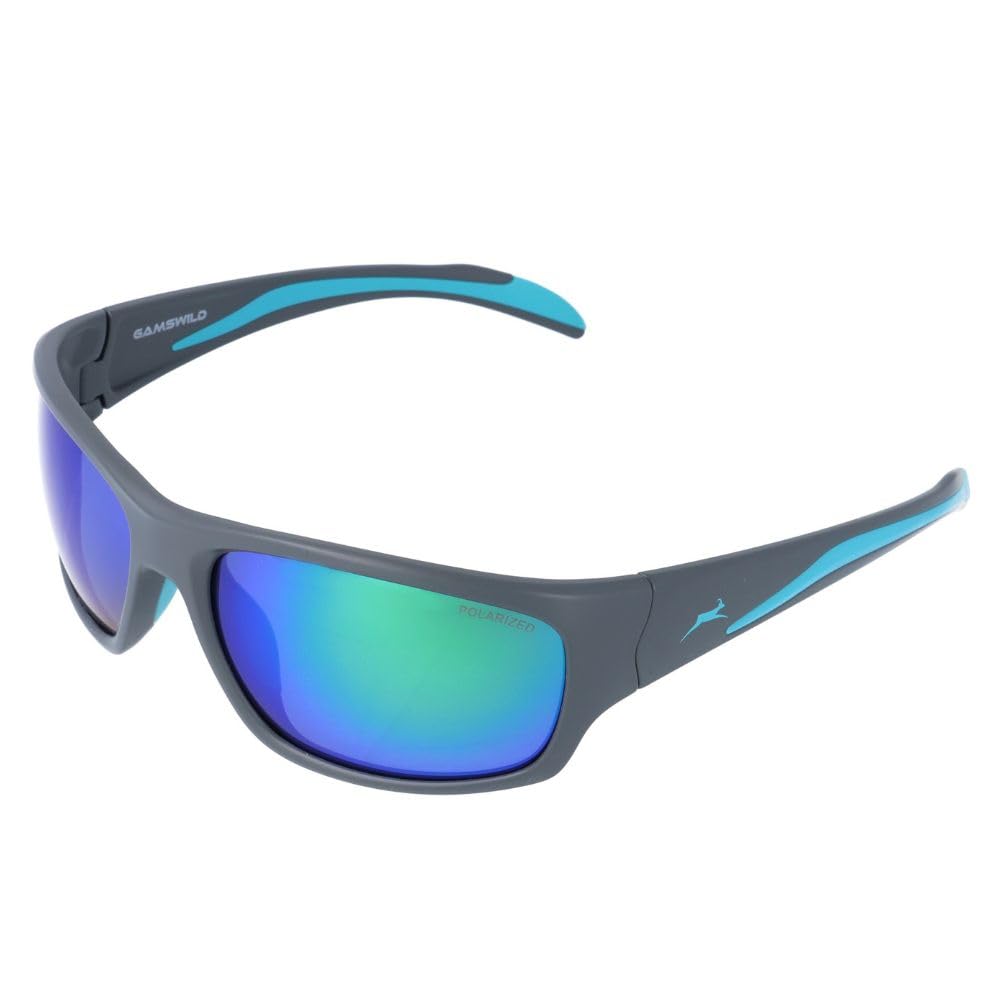 Gamswild WS4035 Sonnenbrille polarisiert GAMSSTYLE Fahrradbrille Skibrille Sportbrille Damen Herren Unisex | grau | schwarz| blau |