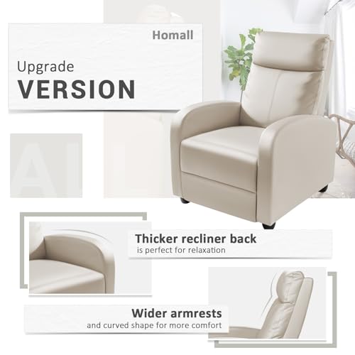 Homall Recliner Chair, Recliner Sofa for Adults, Recliners Home Theater Seating with Lumbar Support, Reclining Sofa Chair for Living Room - Image 9