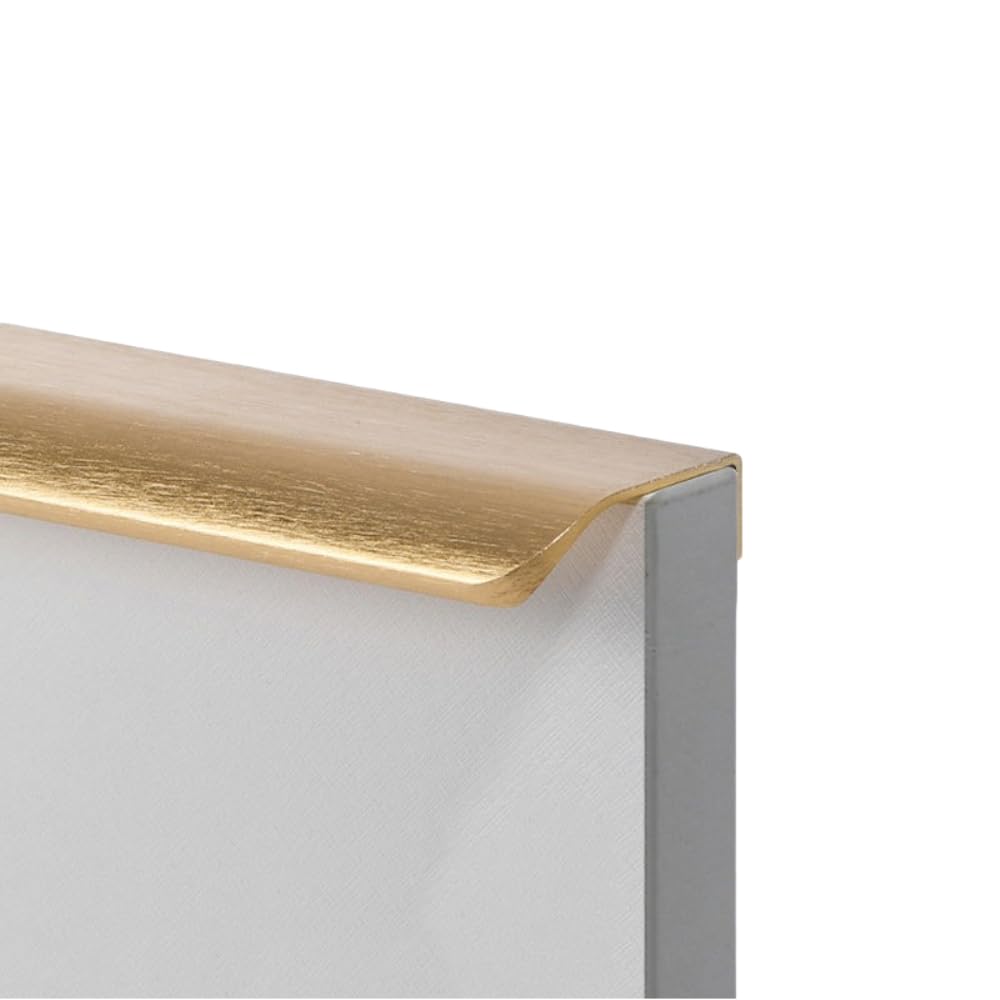 2 maniglie per mobili nascoste, maniglie curve, moderne, maniglie invisibili, per armadi da cucina, armadio, guardaroba, maniglie da cucina, oro, 40 cm