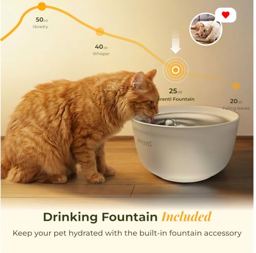 ARENTI Automatic Cat Feeder and Water Dispenser with Camera, 2K Adjustable View & Invisible Privacy Mode, 4.5L Cat Food Dispenser Fountain Combo, 5G/2.4G WiFi, 2-Way Audio, AI Alerts, Battery Backup - Image 4
