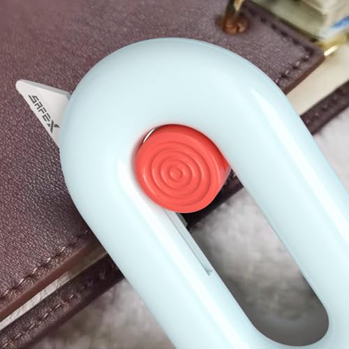 Image of Ceramic Box Cutter, Box Cutter Retractable, Pink, Mini, keychain, Safety, Cute, Magnetic Package Opener, Box Opener Cutter for Daily Online Shopping /Kitchen /Office /Beauty Gift Unpacking