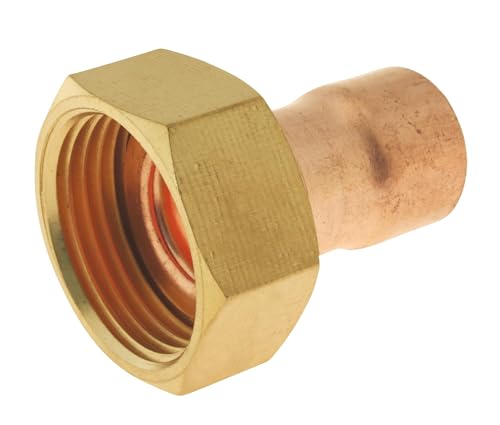 SOMATHERM FOR YOU, Raccord cuivre droit à souder Ø16 avec écrou tournant 20/27 - Sachet de 2 pièces - Idéal pour plomberie et réseaux d'eau chaude/froide...