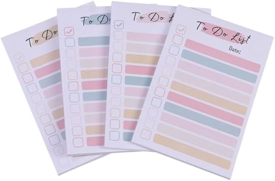 dohobby 4 Packs to Do List Planner Notepad Sticky Notes, Adhesive Memo Pad Candy Color Memo Pad Portable Daily Planner, 50 Sheets/Pack