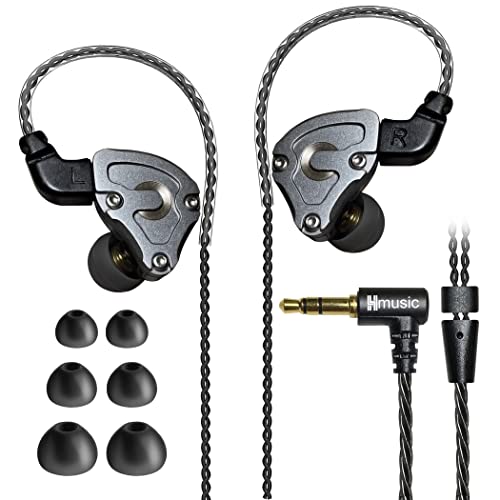 Hmusic IEM Headphones, HiFi Stereo Wired Earphones, Hi-res Lossless Hybrid DD+BA Drivers In-Ear Earphone