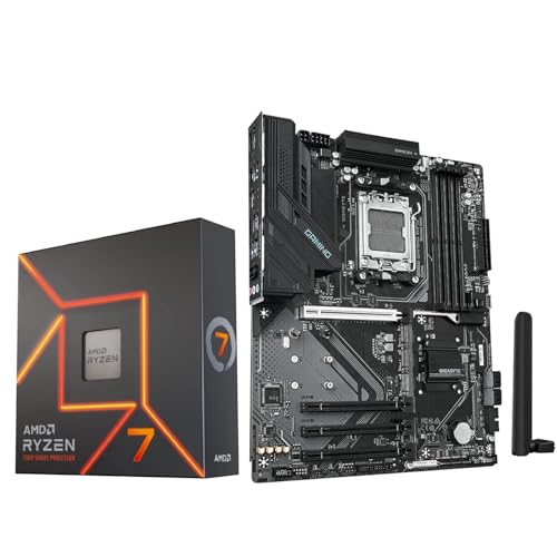 Micro Center AMD Ryzen 7 7700X CPUプロセッサー B850 ゲーミング WiFi マザーボード (ATX, DDR5, 3X M.2, PCIe 5.0, USB-C, WIFI6)