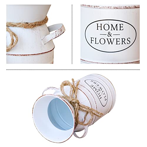 Misixile Rustic Farmhouse Vase Galvanized Milk Can, Metal Decorative Shabby Chic Jug Bucket Vase Decor thumb #1