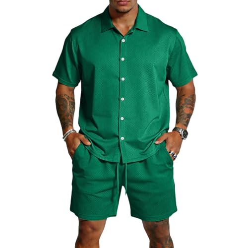 Ensemble Homme Short Deux Pièces Léger et Décontracté Vert - 2