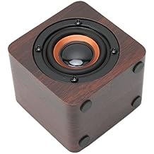 Wooden Retro Bluetooth Speaker, Bamboo Wood Home Audio Speakers with Subwoofer, Vintage Wooden Speaker for Room Decoration Home Travel Outdoor Walnut Export