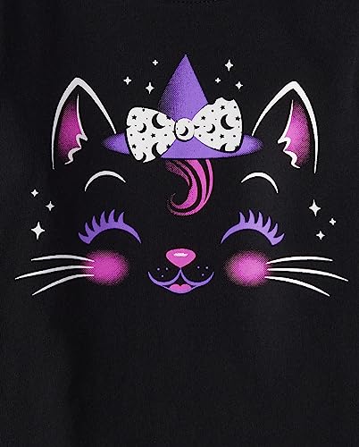 Image of The Children's Place Baby-Girls and Toddler All Holidays Long Sleeve Graphic T-Shirts Cute Cat 5T