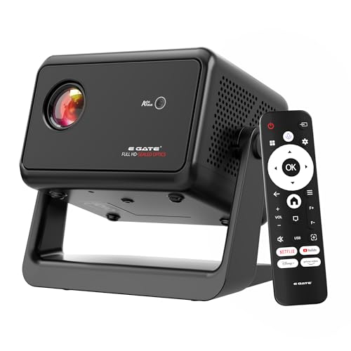 Image of E Gate Duster 5X Pro | Certified OS, Projector 4K Ultra HD | 100% Dust Proof | Fully Automatic Native 1080p | Whale OS on Android, official Netflix, Prime | Voice Remote, 500 ISO, HDMI-ARC-WiFi6 EGATE