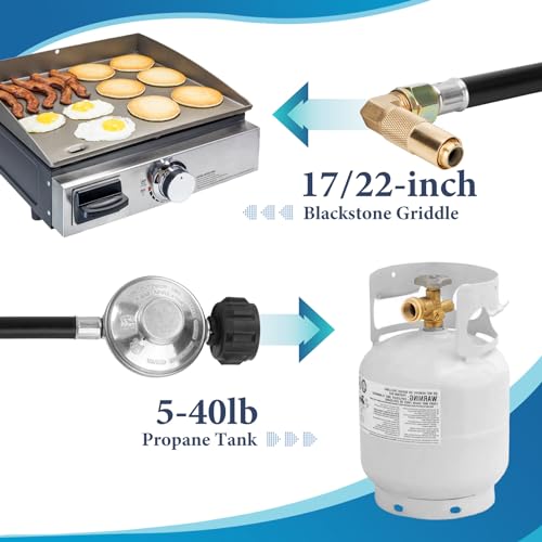 image for GHAKUTB 5FT Propane Adapter Hose with Regulator for Blackstone 17