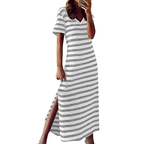Robe droite ample à rayures pour silhouette libre et fluide