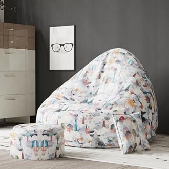 Biggie Bean Bag Oreka Home XXXXL Faux Leather Sofa with Cushion and Footrest - Full Printed, Comfort Level Standard (Theme: Allure Alchemy)