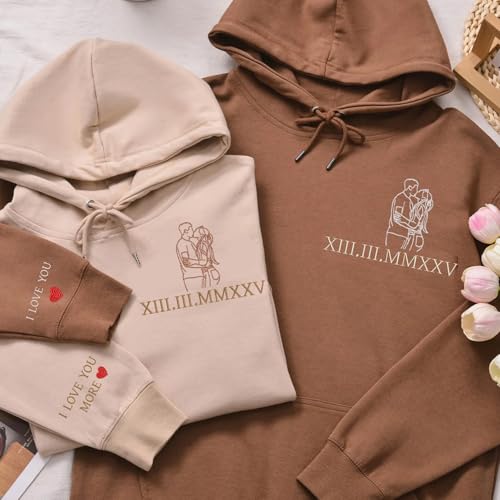 GABITA Custom Embroidered Mr & Mrs Sweatshirt Hoodie, embroidered with roman numerals, Anniversary, Wedding For Wife, Husband4