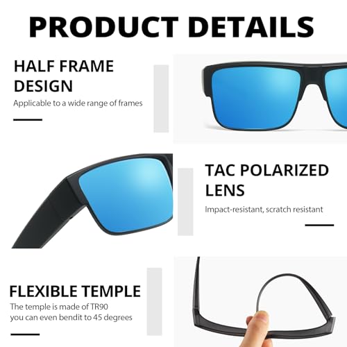LVIOE Polarized Sunglasses Fit Over Glasses for Women Men, Wrap Around Over Sunglasses with UV Protection LS41014