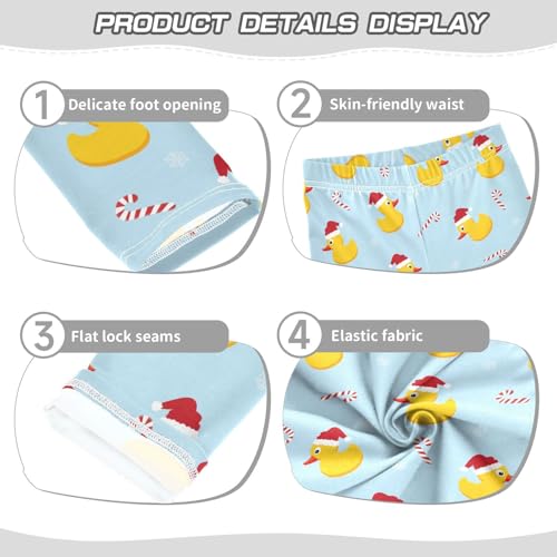 Girls Leggings Yellow Rubber Duck Wearing Santa Hat Toddler Girls Clothes Leggings for Girls Toddler Girls Leggings 3-4T3