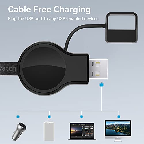 LVFAN Charger for Apple Watch, Portable iWatch Charger USB Wireless Charger Fast Charging Magnetic Cordless Car Travel Charger for Apple Watch Series 8 7 6 5 4 3 2 1 SE - Image 5