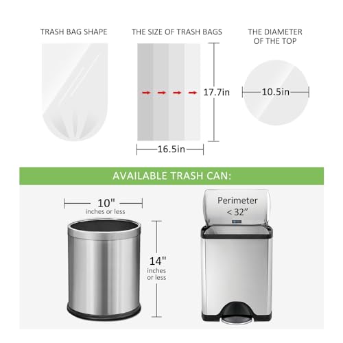 Image of 2 Gallon 180 Counts Small Trash Bags Garbage Bags by RayPard, fit 6-7.5 Liter Waste Basket, 1.8-2 Gal Strong Trash Can Liners for Home Office Kitchen Bathroom Bedroom, Clear