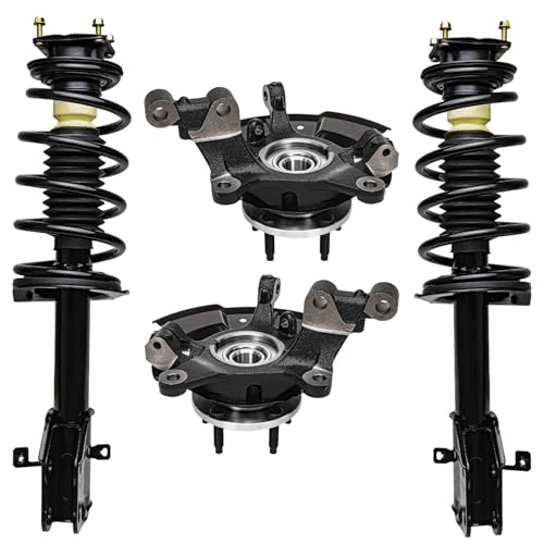 Image of Detroit Axle - Front Steering Knuckle Strut for 2011-2014 Ford Edge, 2011-2015 Lincoln MKX, 2012 2013 Steering Knuckle & Wheel Bearing Hub Strut and Coil Spring Assembly Replacement