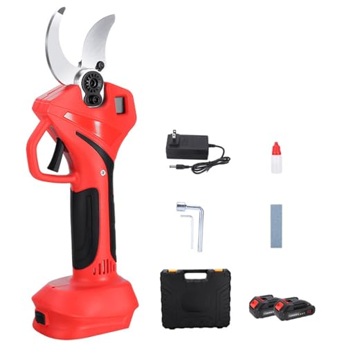 Tijeras podar Electricas, Tijeras Jardineria Podar Electrica, Diámetro de Corte Máximo 40 mm/1.6 in, Cuchillas SK5, Interruptor de Seguridad, para Jardinería, Árboles Frutales, Olivos, Viñedos