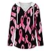 Womens Bodysuit Breast Cancer Awareness Ribbons Pink T Shirts Long Sleeve Hoodie V Neck Pullover Tops, 2026