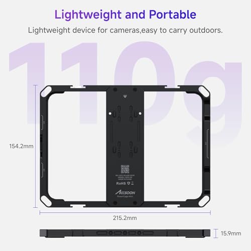 Image of Accsoon PowerCage Mini Cage for iPad mini 6 /Mini 7(A17 Pro) iPad Tripod Mount with NP-F Battery Plate Adapter& Sun Hood, Use with SeeMo Series CineView for Video Monitoring /Livestreaming