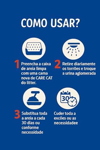 Carecat Areia Higiênica Tradicional, Grãos Minerais, Controle de Odores, 4kg