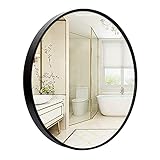 Design classique : simplement composé d'un grand miroir HD rond et d'un cadre en métal, simple et élégant.
