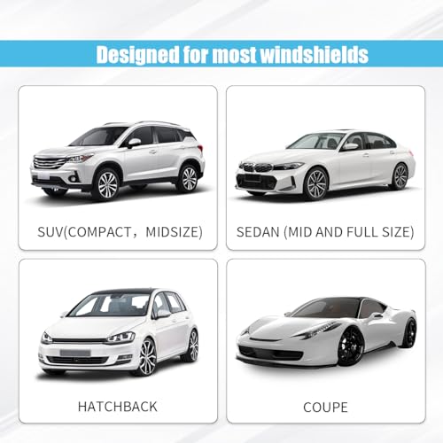 Image of JOYCOURT Windshield Cover for Ice & Snow, 600D Oxford Fabric Car Windshield Frost Cover with Side Mirror Cover, 56 inch x 44 inch Auto Winter Frost Hail Protector Accessories for Sedan Truck SUV Van Pickup