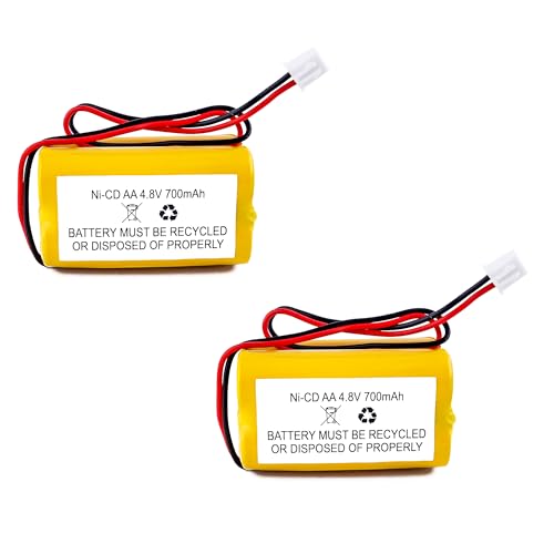 Fulpower 2 Pack 4.8V 700mAh Ni-Cd Rechargeable Battery Replacement for AA700mAh BL93NC487 BL93NC484 BAA48R and Other Exit Sign Emergency Lights