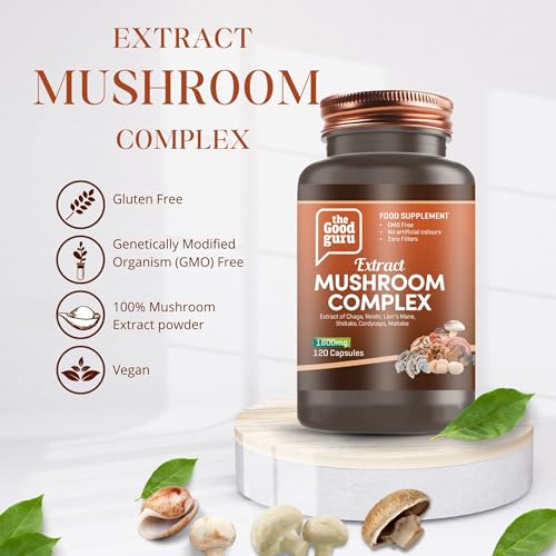 The-Good-Guru-Mushroom-Complex-Extract-Capsule-Supplement-1800mg-120-Capsules-Chaga-Reishi-Lions-Mane-Shiitake-Cordyceps-Mushrooms-Supplement-Capsules