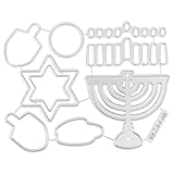 Healeved Chanukka Stanzform aus Kohlenstoffreichem Stahl Robuste Metall Schneidform für Selbstgemacht Basteln Scrapbooking und Partydekoration
