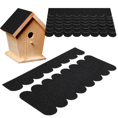 Feutre Bitumé pour Nichoirs Mini-Bardeaux Feutre Bitumé Autocollant pour Nichoirs Nichoirsx Clapierss Nichess et Boîtes Aux Lettres (32, Noir)