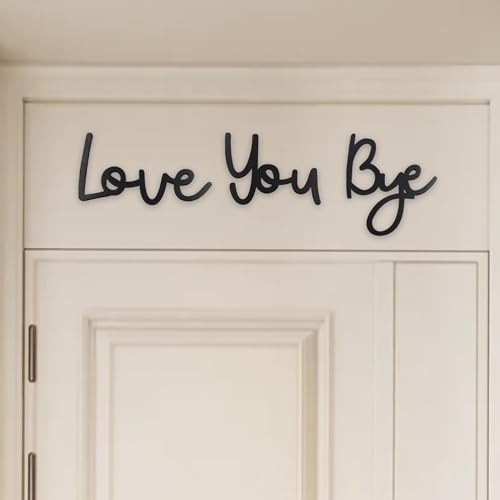 Love You Bye Black Wall Decor, Hanging Wood Home Art,