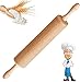 Rodillo de Madera, Rolling Pin, Rodillo de Amasar de Haya, Rodillo de Cocina repostería, rodillo de hornear, Accesorios para Hornear Perfectos para Galletas, Pizza, Pastel, Pasta para Masa