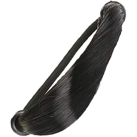 Wig Hair Rings Braided Faux Hair Ponytail Holders Hairpiece Hair Band Woman Elastic Rubber Bands Ponytail Wrap Hair Accessory for Girls(brown) Cover
