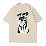 weissyo t-shirt per le donne tomie kawakami anime print tee estive girocollo hip-hop maniche corte unisex puro cotone retrò lavaggio double-face top maglietta cosplay t-shirt-black||xs