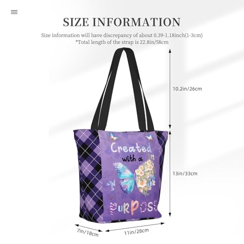 Tote Bag for Women, Large Reusable Grocery Bag with Zipper, Everyday Carry Tote for Work, Travel & Shopping4