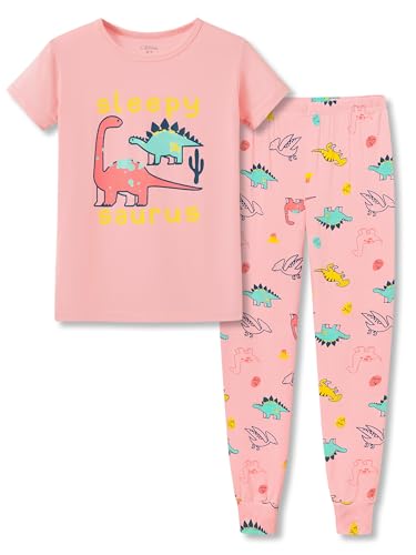 Tebbis Snug-Fitting Unisex Pajamas for Boys & Girls – Soft Modal Fiber Toddler/Little PJs Blue Dino Jammies Size 2T-7