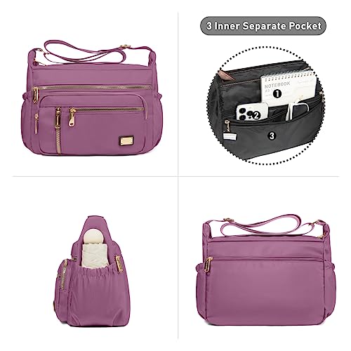 Image of NPBAG Crossbody Bag for Women, Shoulder Purse Handbag Messenger Bag, Trendy Pocketbooks, Waterproof and Multi-Pockets