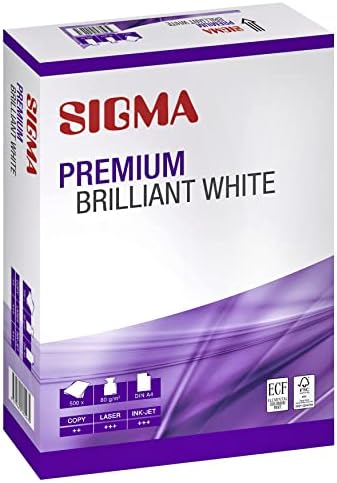 SIGMA Kopieerpapier DIN A3 80 g/m², 500 vellen, bladdikte in wit, professioneel printerpapier voor laserprinters, inkjetprinters, sollicitaties, rekeningen, commercieel, kantoor, thuiskantoor