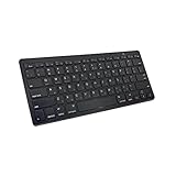 Hebrew Language Wireless Bluetooth Keyboard – Ultra-Thin, 78-Key, Silent, for iOS Android PCs (Black, Hebrew)