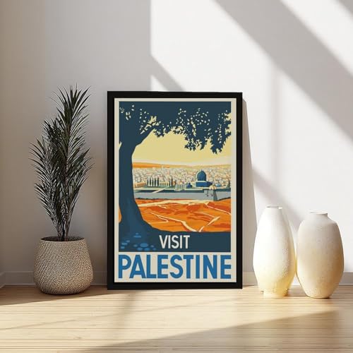 Poster Visit Palestine cadre a suspendre en taille 20x30