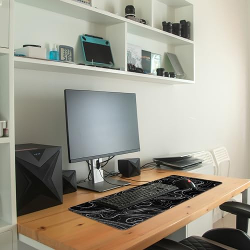 Gaming Mouse Pad Topographic Contour Large Desk Mat Long Computer Keyboard Mouse Mat Mousepad