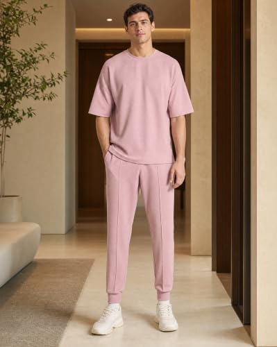 Image of Nobero Moses Oversized Co-ord Set for Men | Textured Co-ord set for men | Oversized Fit | Matching Top & Bottom | Premium Fleece Fabric | Casual & Streetwear